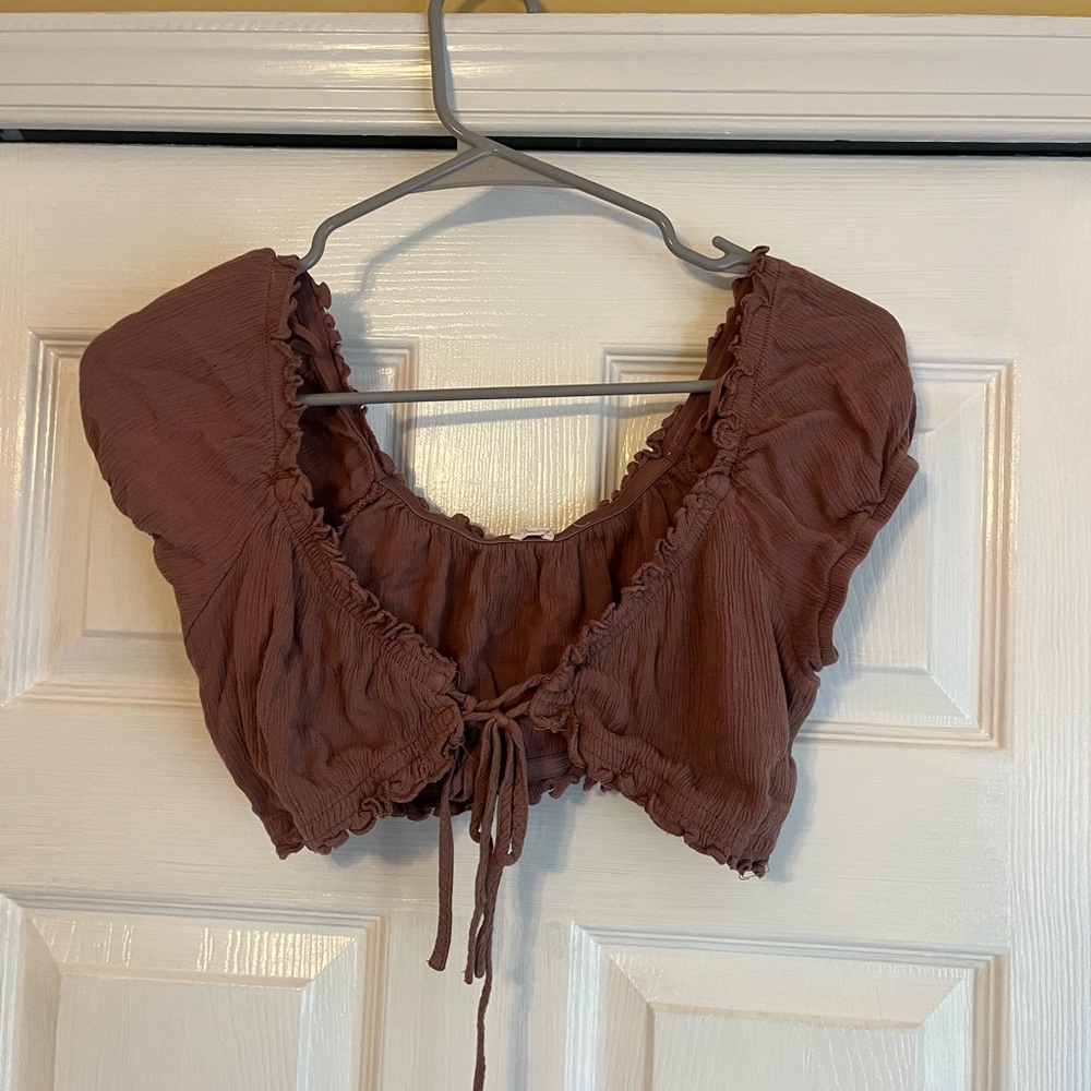 Front-Tie Mauve Crop Top